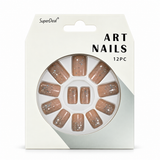 Artificial Nails with Glue – Glitter, Assorted – design 12