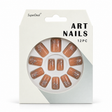 Artificial Nails with Glue – Glitter, Assorted – design 1