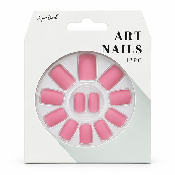 Artificial Nails with Glue 12pc – Matte, Assorted – design 1