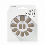 Artificial Nails with Glue 12pc – Matte, Assorted – design 7