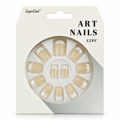 Artificial Nails with Glue – French Style, Assorted – design 1