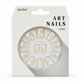 Artificial Nails with Glue – French Style, Assorted – design 3