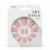 Artificial Nails with Glue 12pc – Plain Colour, Assorted – design 2
