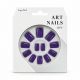 Artificial Nails with Glue 12pc – Plain Colour, Assorted – design 6