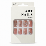 Artificial Nails with Craft Crystals 12pc – Assorted (CS0897) – design 1