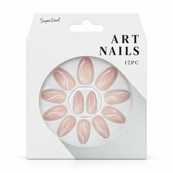 Artificial Nails with Glue 12pc – Assorted (CS0899) – design 1