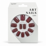 Artificial Nails with Glue 12pc – Gradient Glitter, Assorted – design 4