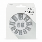 Artificial Nails with Glue 12pc – Gradient Glitter, Assorted – design 5