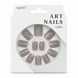 Artificial Nails with Glue 12pc – Gradient Glitter, Assorted – design 6