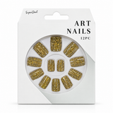 Artificial Nails with Glue 12pc – Gradient Glitter, Assorted – design 7