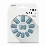 Artificial Nails with Glue 12pc – Gradient Glitter, Assorted – design 8