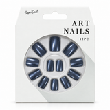 Artificial Nails with Glue 12pc – French Glitter, Assorted – design 11