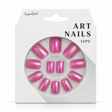 Artificial Nails with Glue 12pc – French Glitter, Assorted – design 2