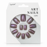 Artificial Nails with Glue 12pc – French Glitter, Assorted – design 7
