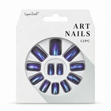 Artificial Nails with Glue 12pc – UV Plating, Assorted – design 3