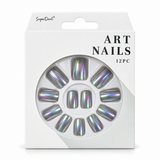 Artificial Nails with Glue 12pc – UV Plating, Assorted – design 4