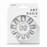 Artificial Nails with Glue 12pc – UV Plating, Assorted – design 8