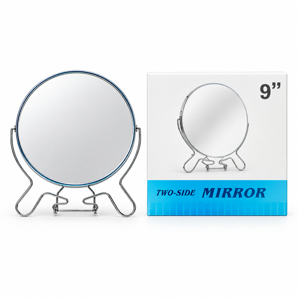 SuperDeal Double-Sided Metal Mirror – 9 Inch
