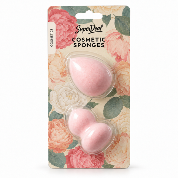 SuperDeal Cosmetic Blending Sponges – 2 Pack – Pink