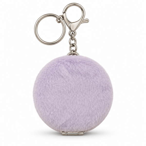SuperDeal Round Keyring Pocket Mirror – 7.5 cm – Lavender