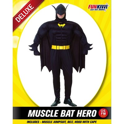 Adults Costume (Deluxe) - Muscle Bat Hero