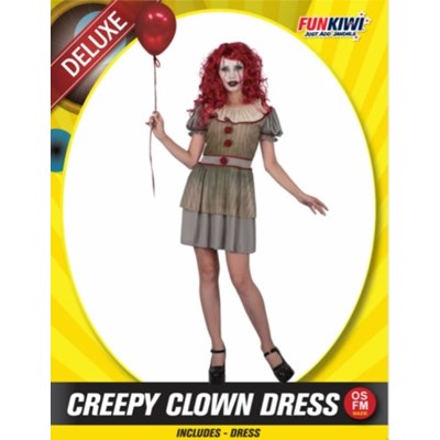 Adults Costume (Deluxe) - Creepy Clown Dress