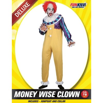Adults Costume (Deluxe) - Money Wise Clown