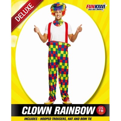 Adults Costume (Deluxe) - Clown Rainbow
