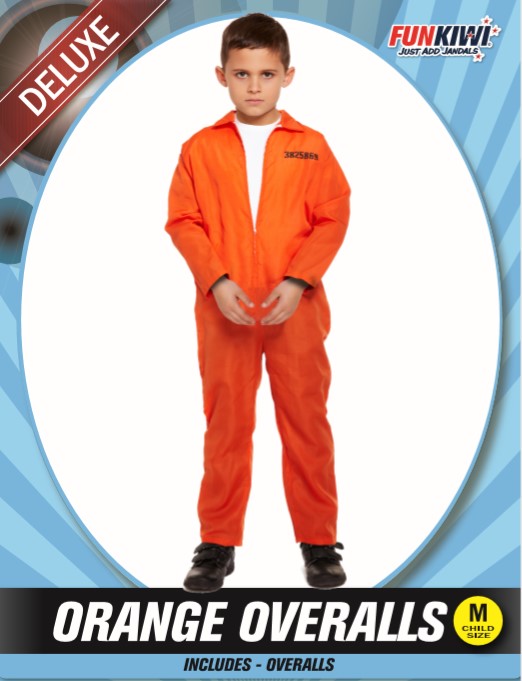 Kids Costume (Deluxe) - Orange Overalls