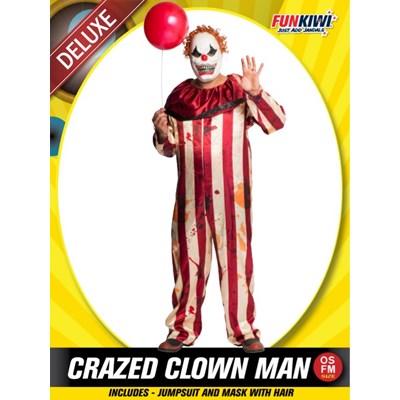 Adults Costume (Deluxe) - Crazed Clown Man