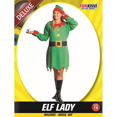 Adults Costume (Deluxe) - Elf Lady