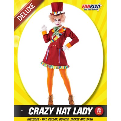 Adults Costume (Deluxe) - Crazy Hat Lady