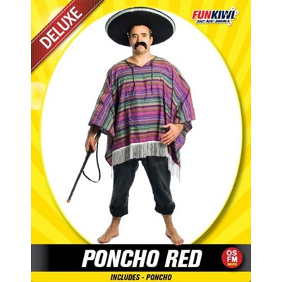 Adults Costume (Deluxe) - Poncho Red