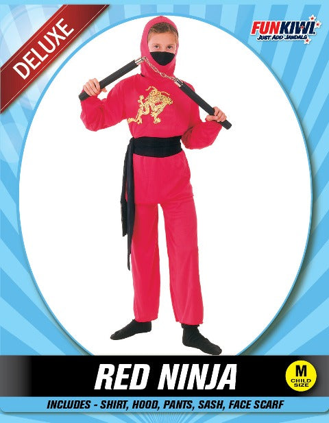 Kids Costume (Deluxe) - Red Ninja