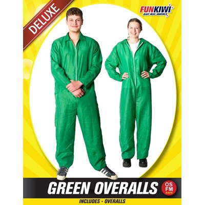 Adults Costume (Deluxe) - Green Overalls