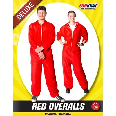 Adults Costume (Deluxe) - Red Overalls