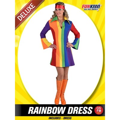 Adults Costume (Deluxe) - Rainbow Dress