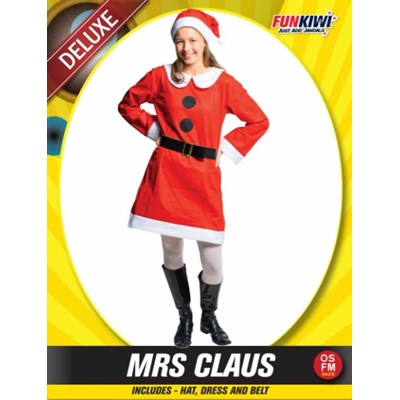 Adults Costume (Deluxe) - Mrs Claus