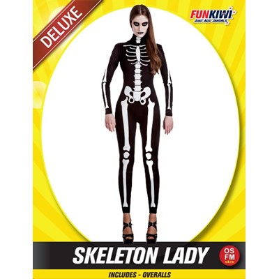 Adults Costume (Deluxe) - Skeleton Lady