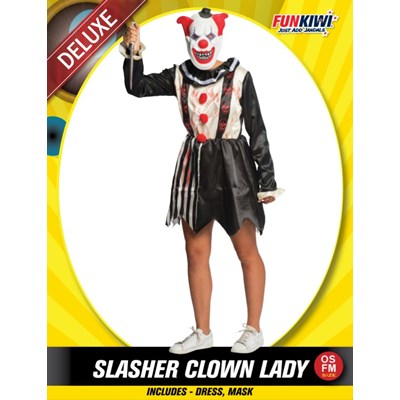 Adults Costume (Deluxe) - Slasher Clown Lady