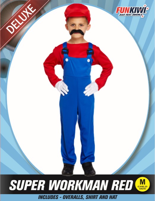 Kids Costume (Deluxe) - Super Workman Red