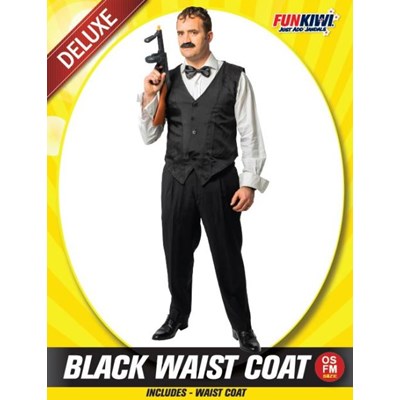 Adults Costume (Deluxe) - Black Waist Coat