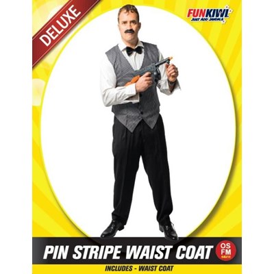 Adults Costume (Deluxe) - Pin Stripe Waist Coat