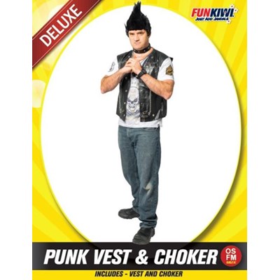 Adults Costume (Deluxe) - Punk Vest & Choker