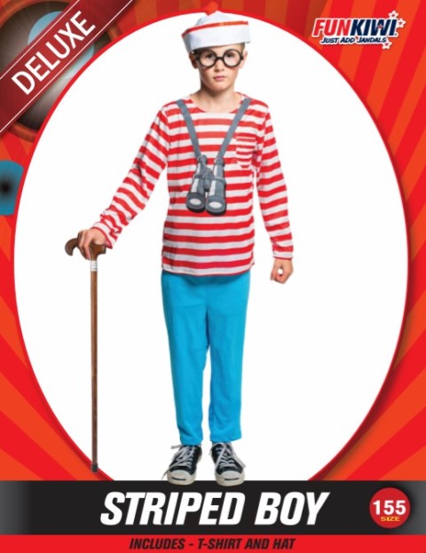 Kids Costume (Deluxe) - Striped Boy (155cm)