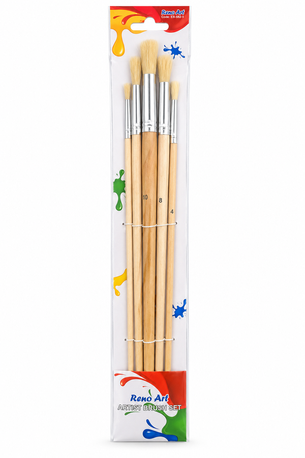 Reno Art Round Bristle Brush Set - 5 Piece (EB-582-5)