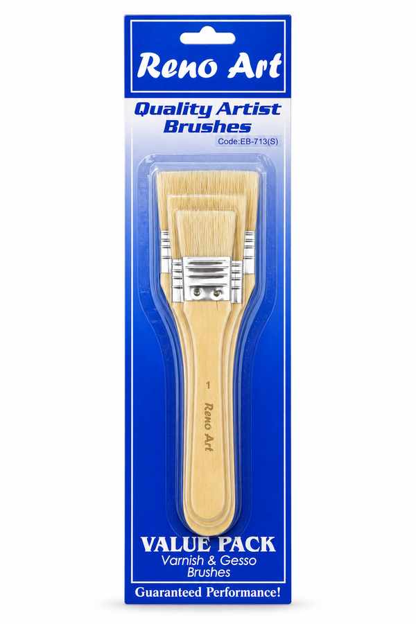 Reno Art Varnish & Gesso Brush Set - 3 Piece (EB-713(S))