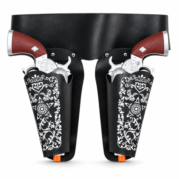 Black Cowboy Twin Pistol & Holster Set