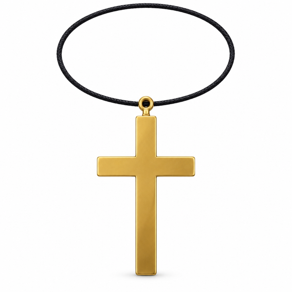 Gold Monk Cross Costume Necklace