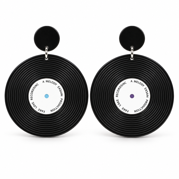 Vinyl Record Costume Earrings
